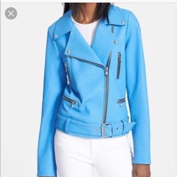 Elizabeth and James Corlyn Blue leather jacket NWT - Picture 3 of 3